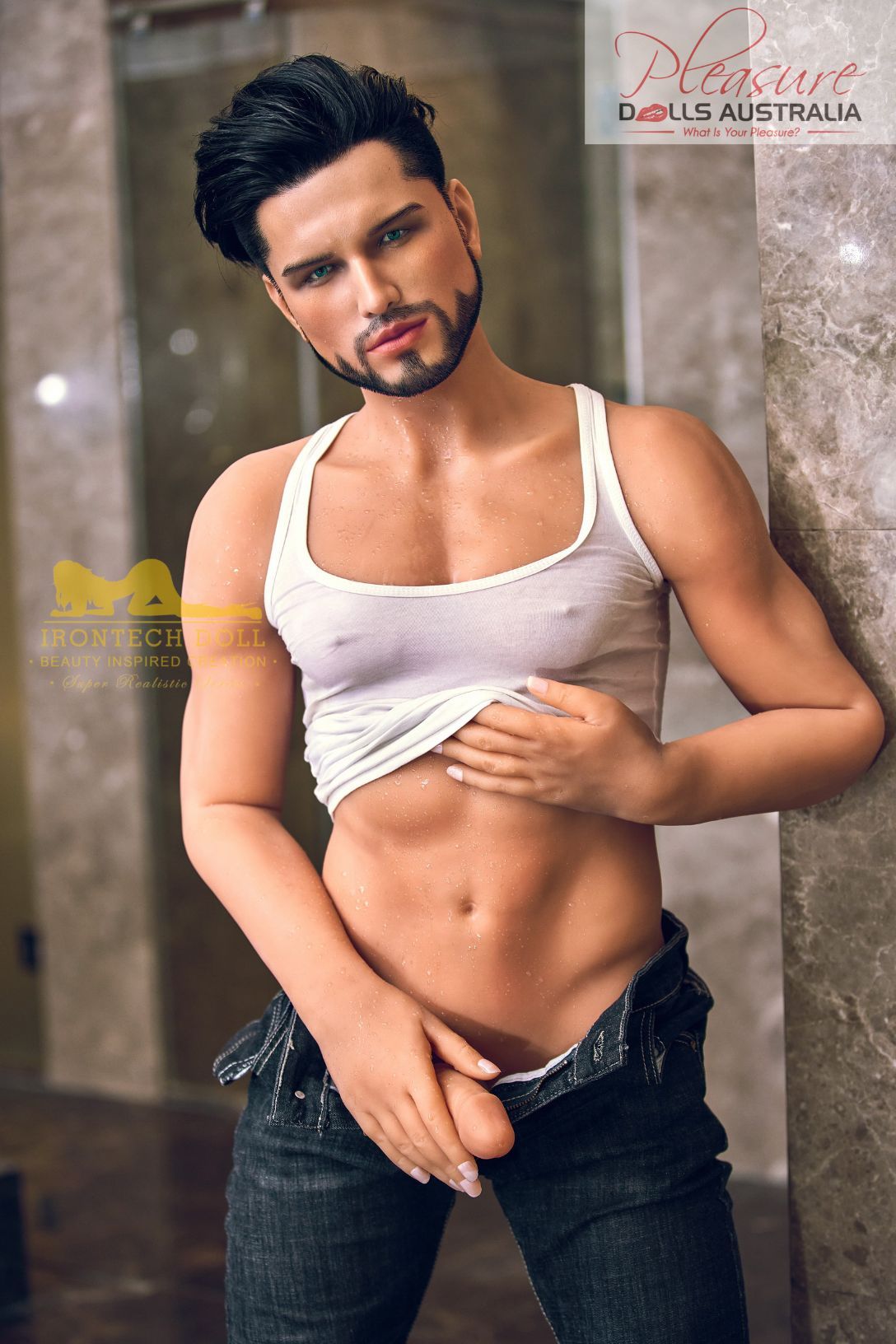 KELVIN (casual)<br>162cm Irontech Male Sex Doll<br>TPE Body / Silicone Head - Pleasure Dolls Australia