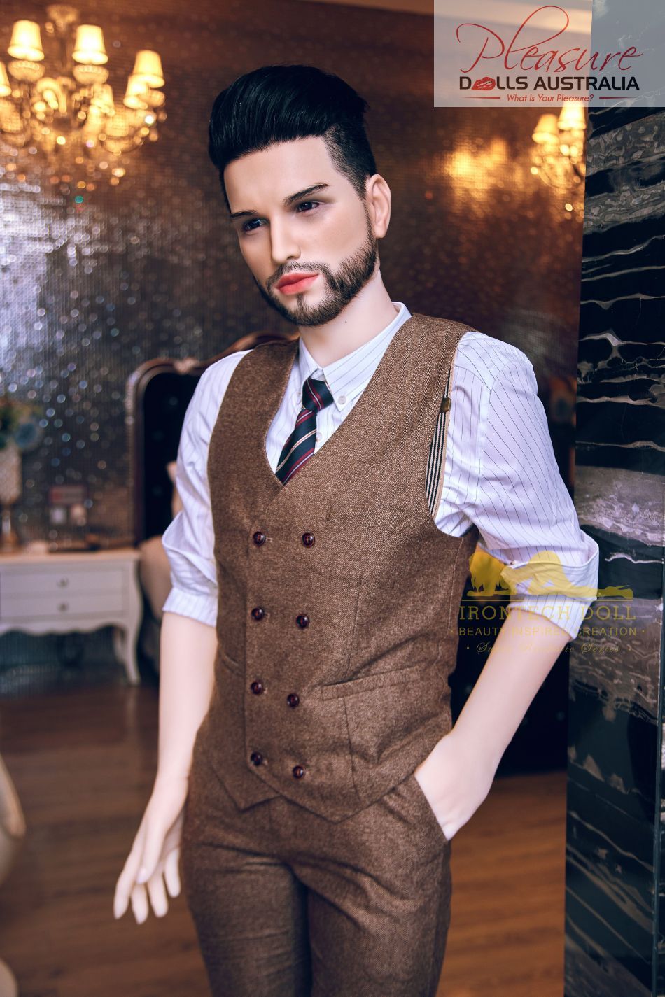 KELVIN (suit)<br>162cm Irontech Male Sex Doll<br>TPE Body / Silicone Head - Pleasure Dolls Australia