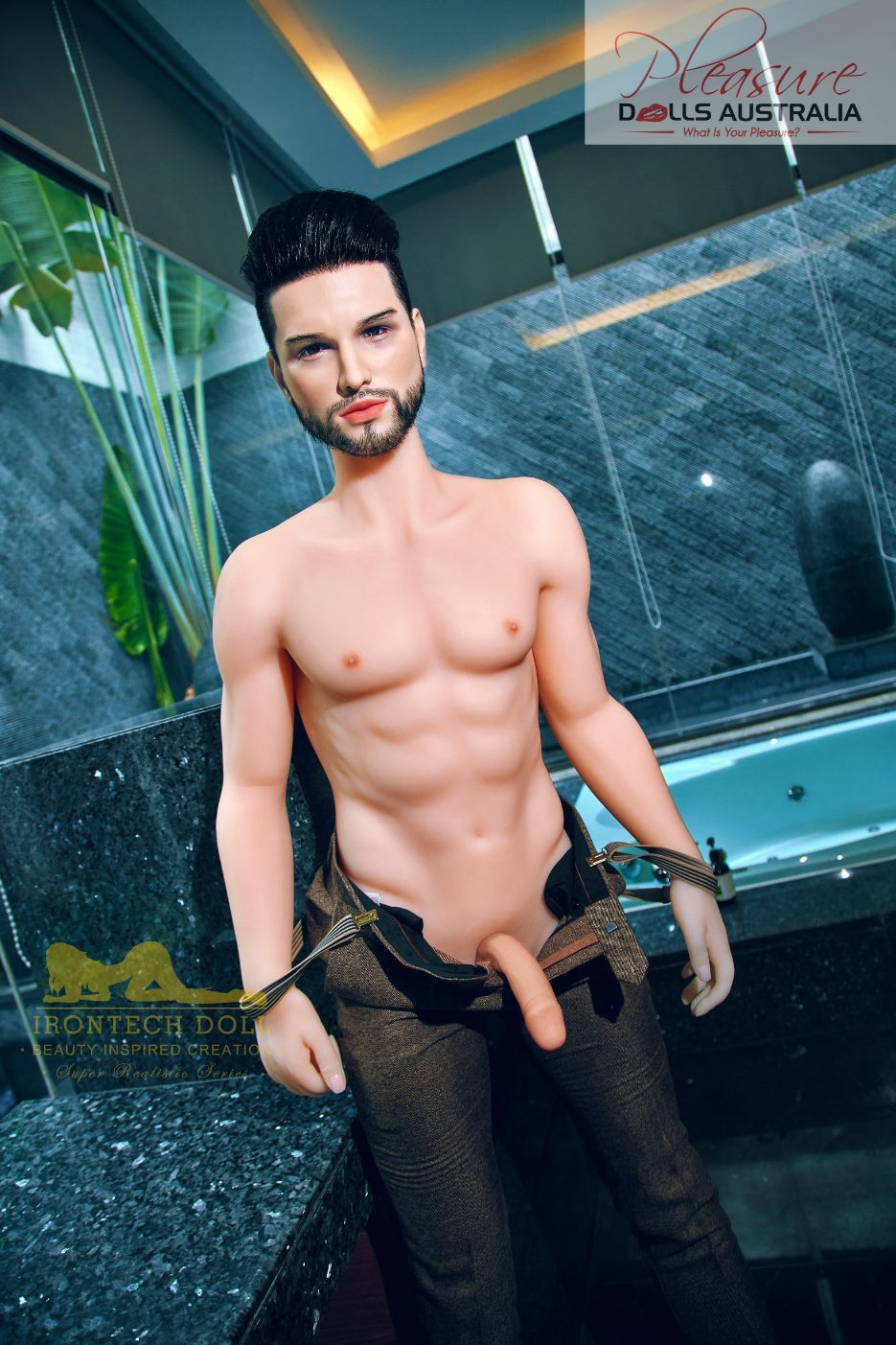 KELVIN (suit)<br>162cm Irontech Male Sex Doll<br>TPE Body / Silicone Head - Pleasure Dolls Australia